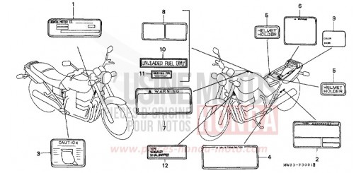 ETIQUETTE DE PRECAUTIONS (CB750F2) CB750F2N de 1992